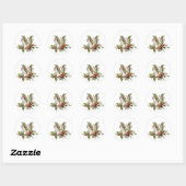 Hulst en bessen gepersonaliseerd ronde sticker (Vel)