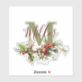 Hulst en bessen gepersonaliseerd sticker (Vel)