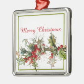 Hulst en bessen metalen ornament (Links)