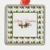 Hulst en bessen metalen ornament (Voorkant)