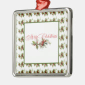 Hulst en bessen metalen ornament (Links)