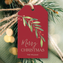 Hulst en bessen op rood vrolijk kerstfeest