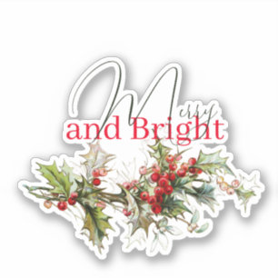 Hulst en bessen Vrolijk en stralend Sticker