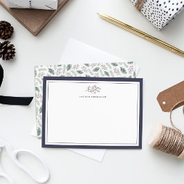 Hulst en dennen | Persoonlijke briefpapierkaart Notitiekaartje