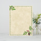 Hulst en dennenappel Kerstmis (Staand voorkant)