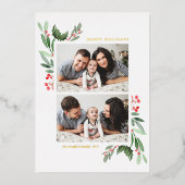 Hulst en groen Twee foto's prettige feestdagen (Voorkant)