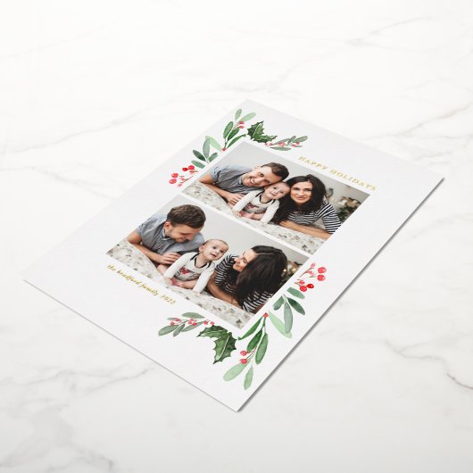 Hulst en groen Twee foto's prettige feestdagen (Gedraaid)