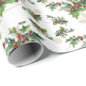 Hulst en Kerstgroen Inpakpapier (Rol Hoek)