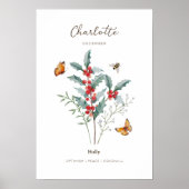 Hulst Geboortemaand Bloem Poster (Voorkant)