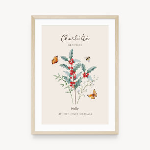 Hulst Geboortemaand Bloem Poster