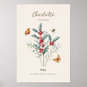 Hulst Geboortemaand Bloem Poster (Voorkant)