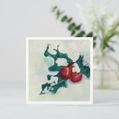 Hulst in de sneeuw feestdagenkaart (Staand voorkant)