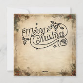 Hulst kerstkaart met afgeronde randen (Achterkant)