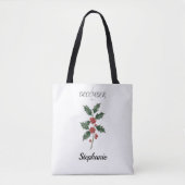 Hulst Verjaardagsbloem December Geboortedag Tote Bag (Voorkant)
