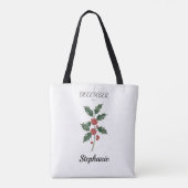 Hulst Verjaardagsbloem December Geboortedag Tote Bag (Achterkant)