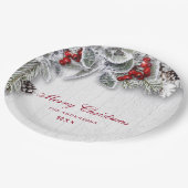 Hulstak Rustic Kerstfeest Kerstfeest Papieren Bordje (Gekanteld)