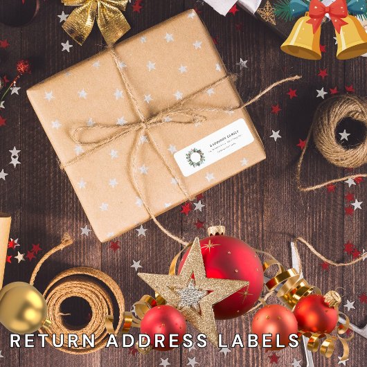 Hulstbes Kerstkrans retouradres Etiket