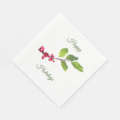 Hulstbes tak in rood en groen servet (Hoek)