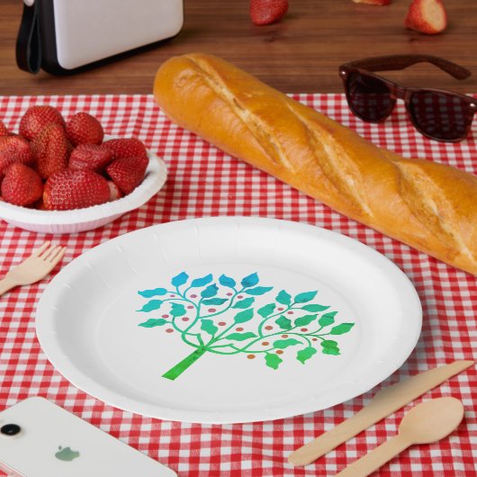 Hulstbesboomontwerp papieren bordje (Picknick)