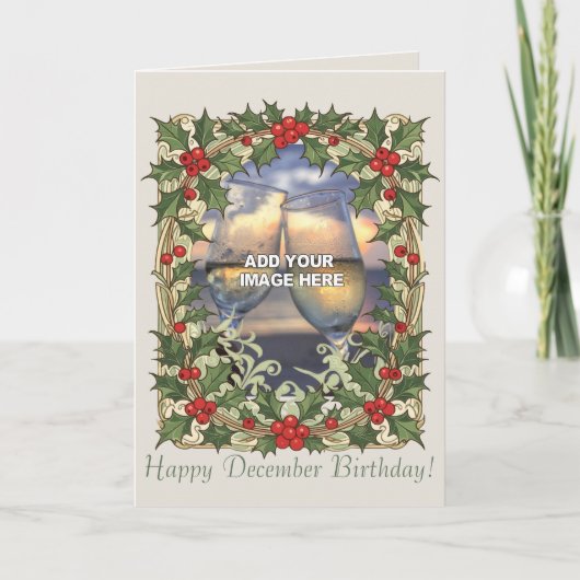  Hulstbesierde Kerstgrens Kaart (Voorkant)
