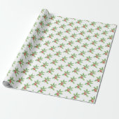 Hulstbesjes Kerstcadeaupapier Cadeaupapier (Uitgerold)