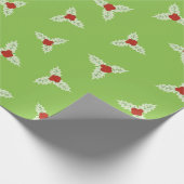 Hulstbessen en bladeren cadeaupapier (Hoek)