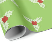 Hulstbessen en bladeren cadeaupapier (Rol Hoek)