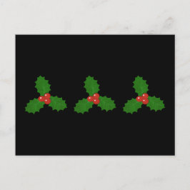 Hulstblaadjes Kerstkaart Feestdagenkaart