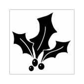 Hulstblaadjes met Bessen Rubberstempel (Afrduk)
