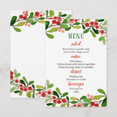 Hulstblad Bes Kerstmis | Trouwmenu Kaart (Voorkant / Achterkant)