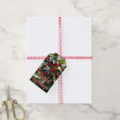 Hulstbladeren en -bessen cadeaulabel (Met Touw)