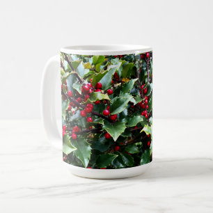 Hulstbladeren en -bessen koffiemok