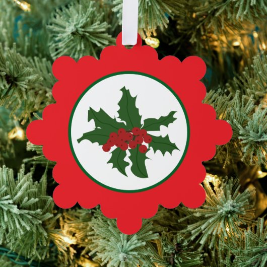 hulstbladeren en bessen ornament kaart (Insitu (Drie))