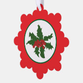 hulstbladeren en bessen ornament kaart (Links)