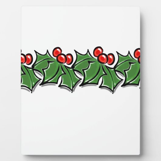 Hulstbladeren, hulstbessen, kerstkrans  fotoplaat (Voorkant)