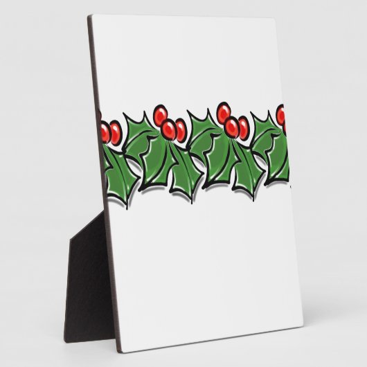 Hulstbladeren, hulstbessen, kerstkrans  fotoplaat (Zijkant)