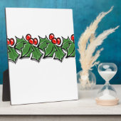 Hulstbladeren, hulstbessen, kerstkrans  fotoplaat (Zijkant)