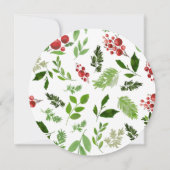 Hulstbladertjes Rode Bes Kerst Bruiloft Kaart (Achterkant)