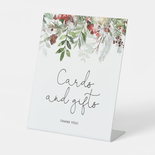 Hulstbruiloftsfeestkaarten en -cadeaus reclamebord met voetstuk (Voorkant)