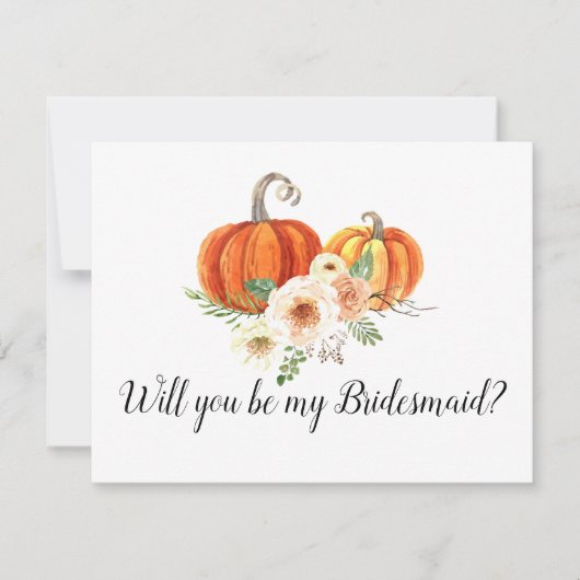 Hulstige Pompoenen Wil je mijn Bruidsmeisje zijn K Bedankkaart (Voorkant)