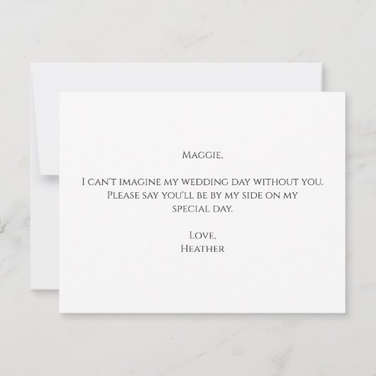 Hulstige Pompoenen Wil je mijn Bruidsmeisje zijn K Bedankkaart (Achterkant)