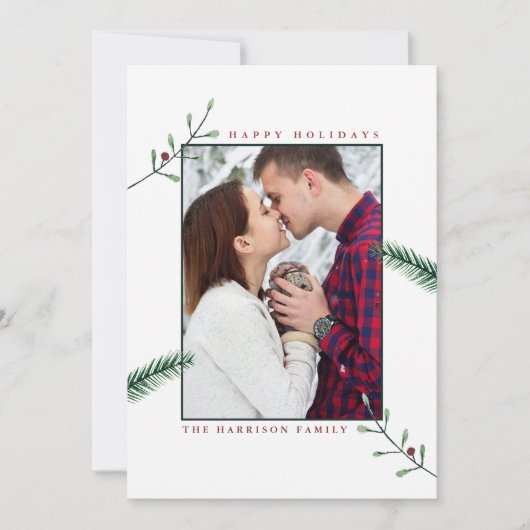 Hulsttakken Foto Kerstkaart (Voorkant)