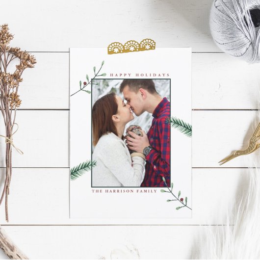 Hulsttakken Foto Kerstkaart