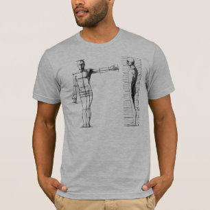 Humaan Blueprint grijs halfgemonteerd mannen shirt