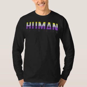 Humaan niet-binaire vlag Niet-binaire Pride Lgbtq T-shirt