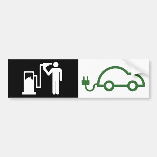 Humaan Pictogram Kamikaze brandstofverslaving Elek Bumpersticker (Voorkant)