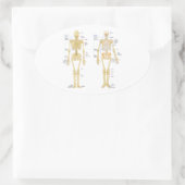 Humaan Skeleton met anatomiediagram Ovale Sticker (Tas)