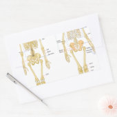 Humaan Skeleton met anatomiediagram Rechthoekige Sticker (Envelop)