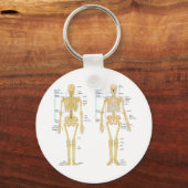 Humaan Skeleton met anatomiediagram Sleutelhanger (Voorkant)