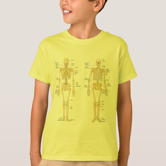 Humaan Skeleton met anatomiediagram T-shirt (Voorkant)